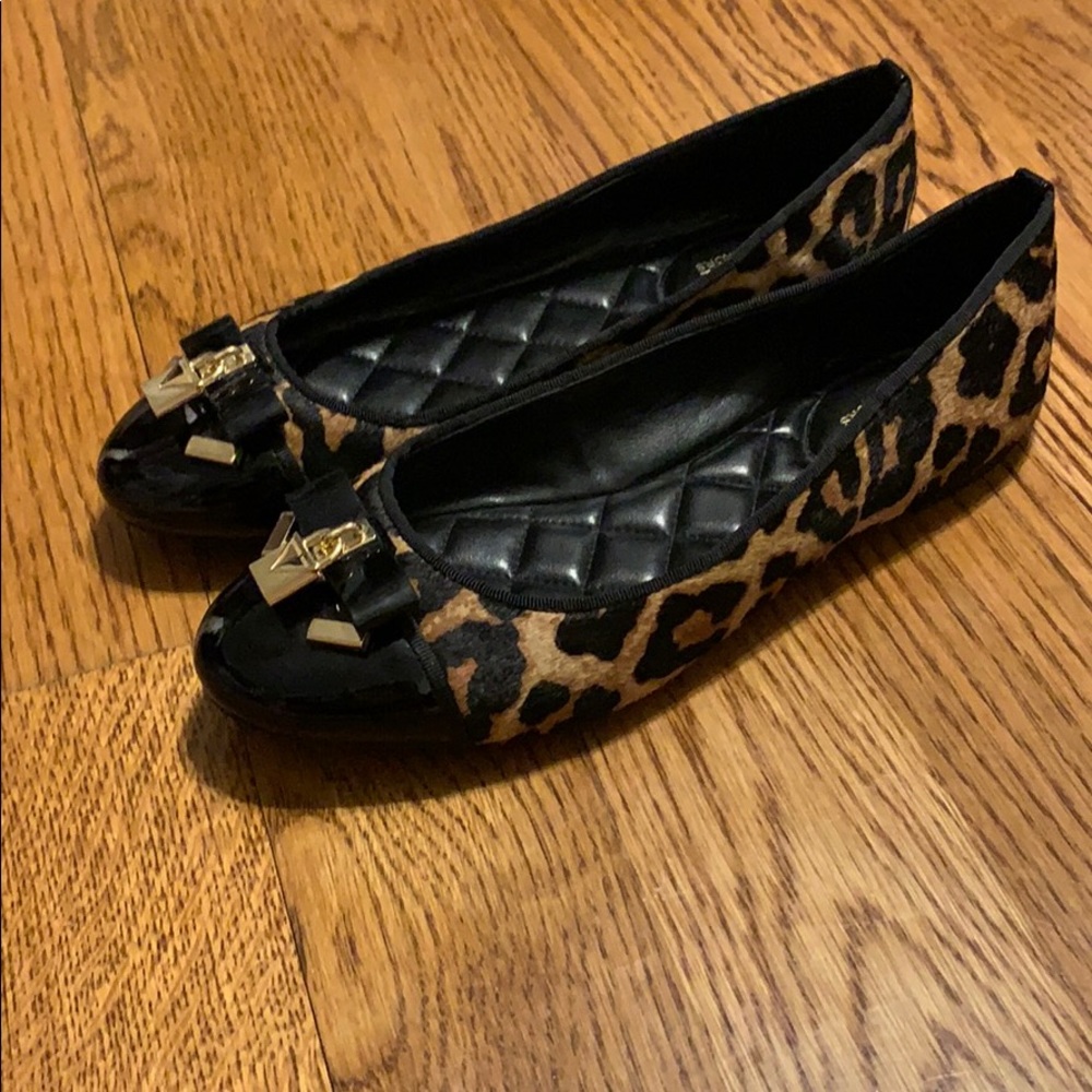 Michael Kors Alice Leopard Calf Hair Ballet Flat